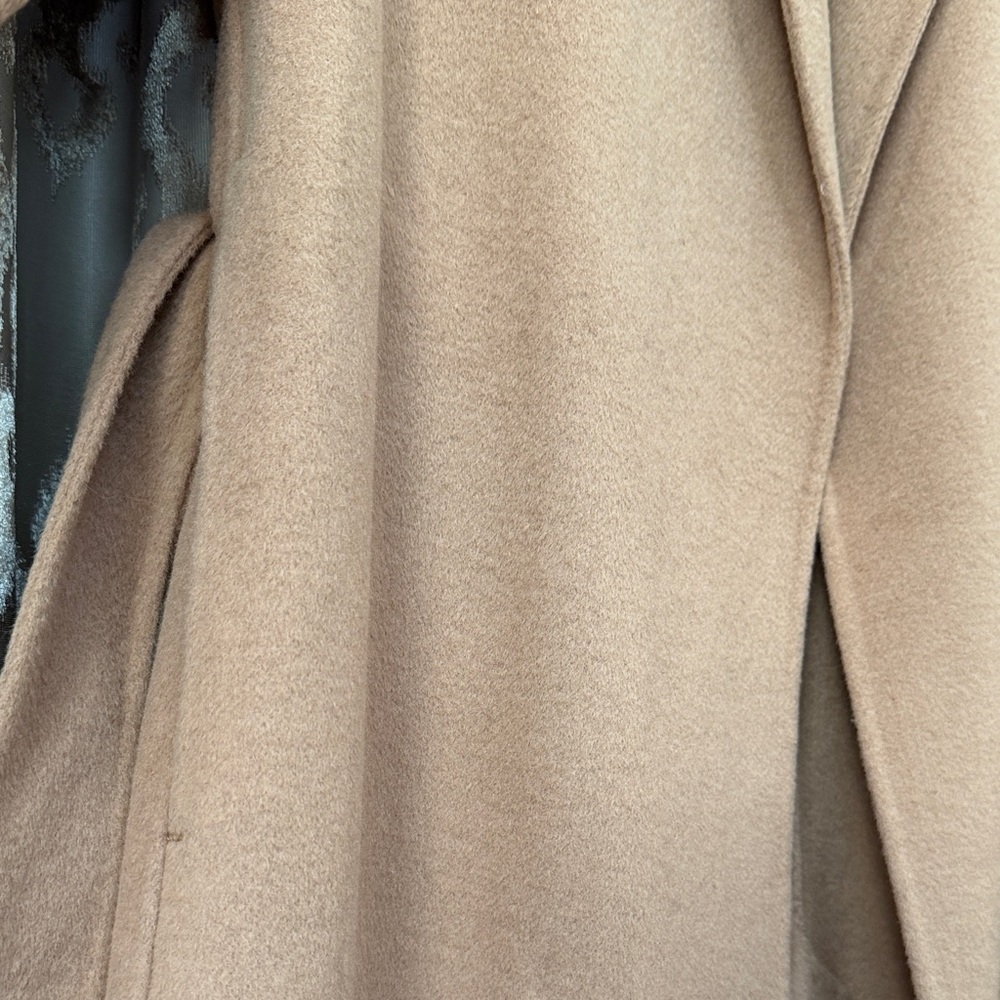 Mango Tan Handmade Wool Pea Coat Size Medium - Picture 6 of 10